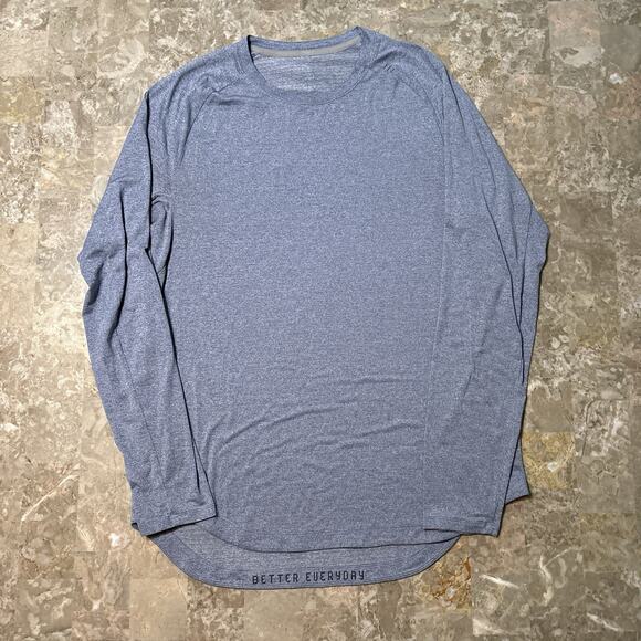 Lululemon Shirt Mens Large License To Train Blue Long Sleeve Drysense Gym - Picture 2 of 9